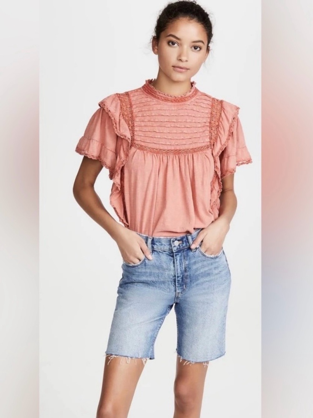 Free People Le Femme Top, Winter Coral, XS, New with Tags